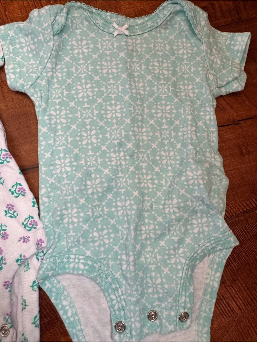 Carter's Mint Green & White Short-Sleeve One-Piece Bodysuit Set - 3 Pack